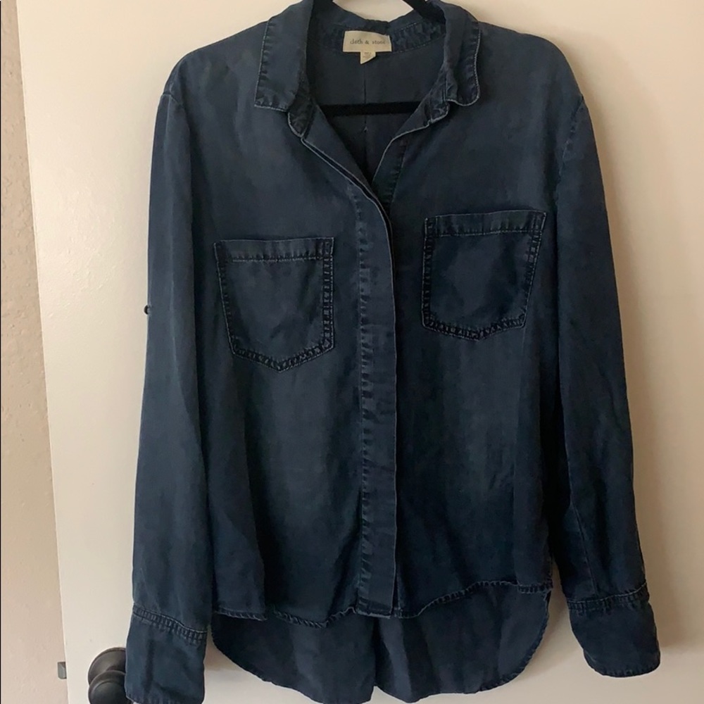 Anthropologie Cloth & Stone Denim Shirt - Picture 1 of 7